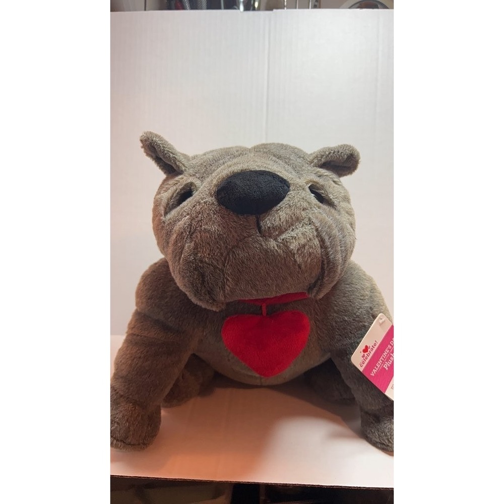 Valentine's Day Plush Bulldog with Heart